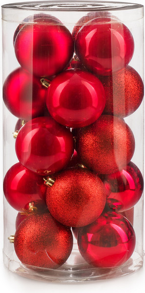 Изображение товара Набор шаров новогодних Ausini VT25-04007-3 (красный, 20шт)