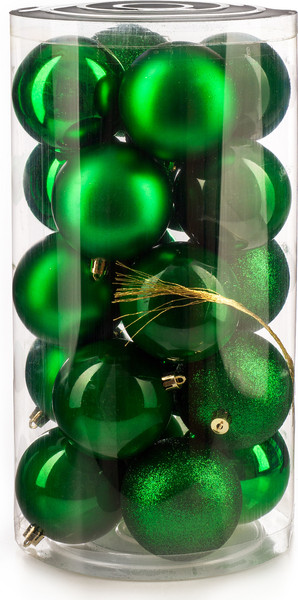 Изображение товара Набор шаров новогодних Ausini VT25-04007-5 (зеленый, 20шт)
