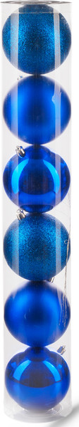 Изображение товара Набор шаров новогодних Ausini VT25-04009-4 (синий, 6шт)