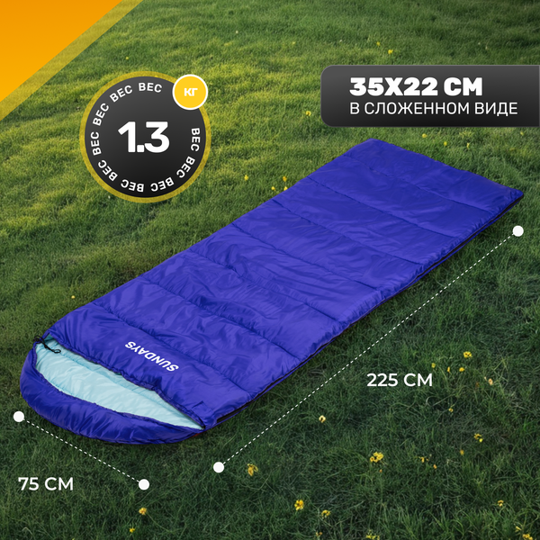 Изображение товара Спальный мешок Sundays ZC-SB010 (2шт, синий)