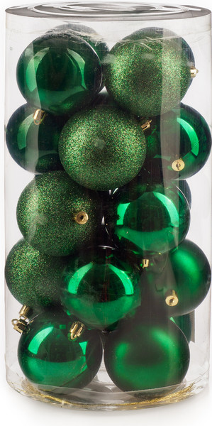 Изображение товара Набор шаров новогодних Ausini VT25-04007-6 (темно-зеленый, 20шт)