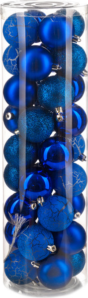 Изображение товара Набор шаров новогодних Ausini VT25-04019-4 (синий, 36шт)