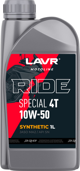 Изображение товара Моторное масло Lavr Ride Special 4Т 10W50 SN / LN7791 (1л)