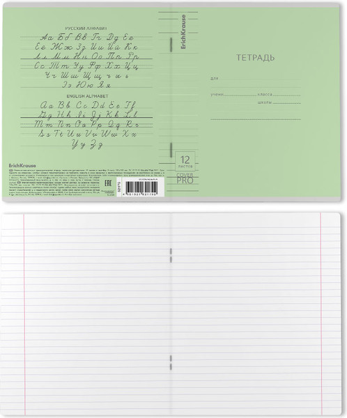 Изображение товара Тетрадь Erich Krause Классика CoverPrо Fizzy / 62179 (12л, зеленый)