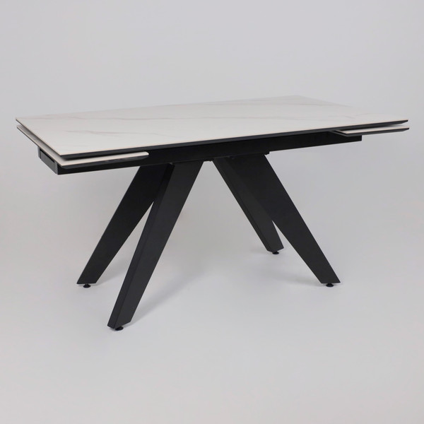 Изображение товара Обеденный стол LEPREMO AV 2122 раздвижной 140-200x85  (белый, матовый Snow White/черный)