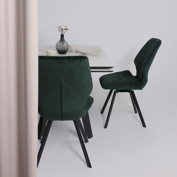 Изображение товара Обеденный стол LEPREMO AV 2122 раздвижной 140-200x85  (белый, матовый Snow White/черный)