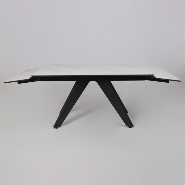 Изображение товара Обеденный стол LEPREMO AV 2122 раздвижной 140-200x85  (белый, матовый Snow White/черный)