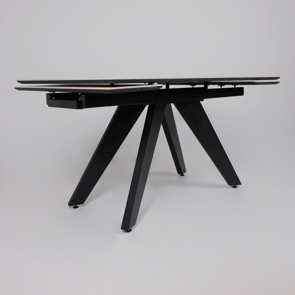 Изображение товара Обеденный стол LEPREMO AV 2122 раздвижной 140-200x85  (белый, матовый Snow White/черный)