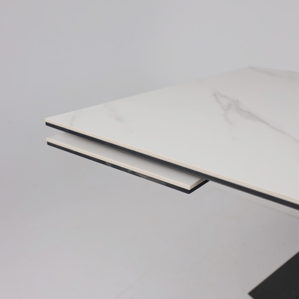 Изображение товара Обеденный стол LEPREMO AV 2122 раздвижной 140-200x85  (белый, матовый Snow White/черный)