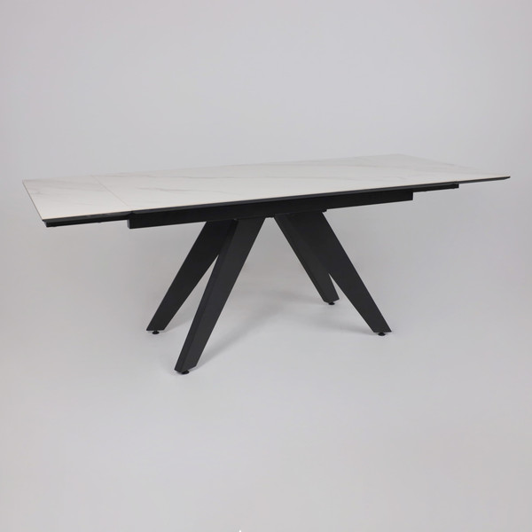 Изображение товара Обеденный стол LEPREMO AV 2122 раздвижной 140-200x85  (белый, матовый Snow White/черный)