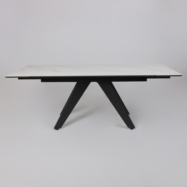 Изображение товара Обеденный стол LEPREMO AV 2122 раздвижной 140-200x85  (белый, матовый Snow White/черный)