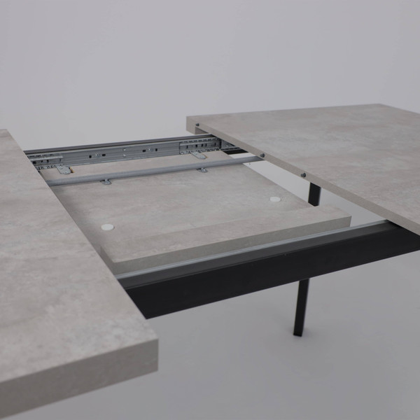 Изображение товара Обеденный стол Listvig Hagen 140 раздвижной 140-180x85 (цемент/черный)