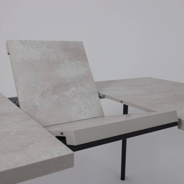 Изображение товара Обеденный стол Listvig Hagen 140 раздвижной 140-180x85 (цемент/черный)