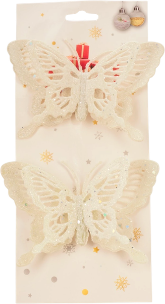 Изображение товара Набор елочных игрушек Ausini Бабочки / V5211 (2шт)
