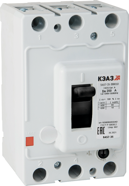 Изображение товара Выключатель автоматический КЭАЗ ВА57-35-360010-250А-690AC-УХЛ3 / 319680