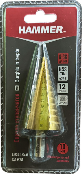 Изображение товара Сверло Hammer HSS-TiN 6-38мм / 02775-120638