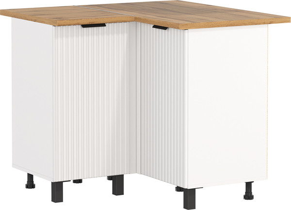 Изображение товара Шкаф-стол кухонный Олмеко Венера угловой (белый/белый фрезерованный/дуб вотан/белый)
