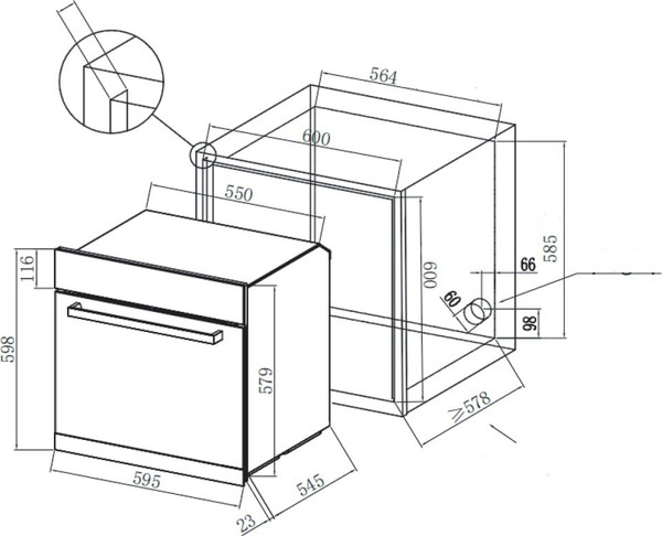 Изображение товара Электрический духовой шкаф ZORG FIN611 BL (черный)