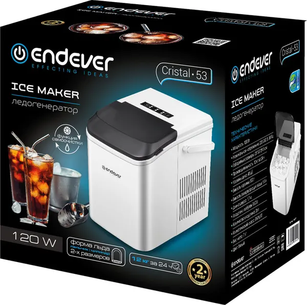 Изображение товара Ледогенератор Endever Cristal-53 (белый/черный)