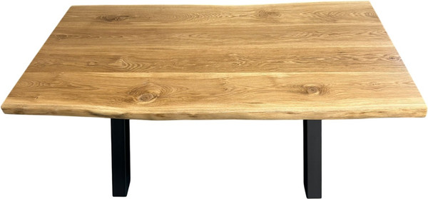 Изображение товара Обеденный стол Iva-Wood 160x70 Натуральный дуб (край натуральный, подстолье металл Х-обр.)