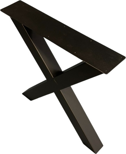 Изображение товара Обеденный стол Iva-Wood 140x70 Натуральный дуб (край прямой, подстолье металл Х-обр.)