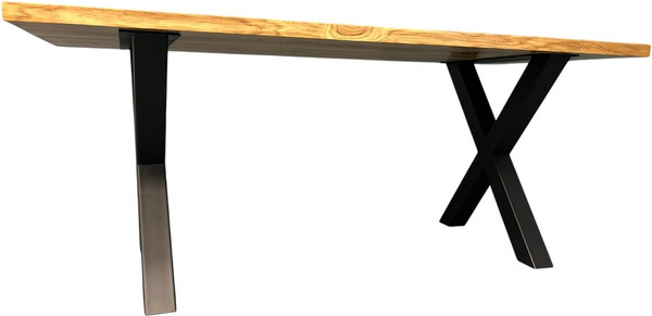 Изображение товара Обеденный стол Iva-Wood 180x70 Натуральный дуб (край прямой, подстолье металл Х-обр.)