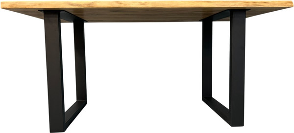 Изображение товара Обеденный стол Iva-Wood 180x80 Натуральный дуб (край натуральный, подстолье металл П-обр.)