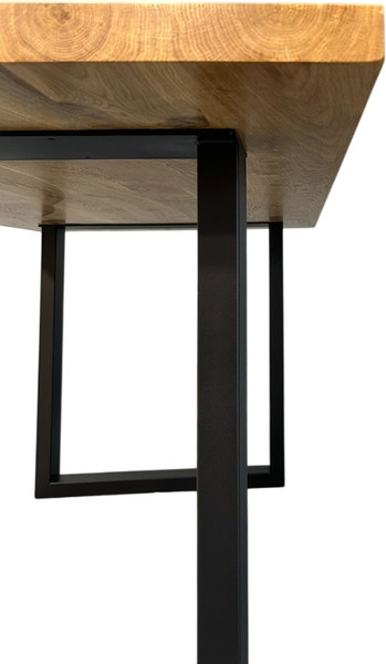 Изображение товара Обеденный стол Iva-Wood 180x80 Натуральный дуб (край прямой, подстолье металл П-обр.)