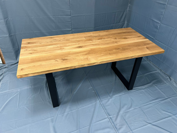 Изображение товара Обеденный стол Iva-Wood 180x80 Натуральный дуб (край прямой, подстолье металл П-обр.)