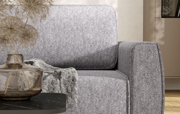 Изображение товара Диван П-образный Олмеко Женева 2S2O2P еврокнижка (микровелюр шейп сильвер)