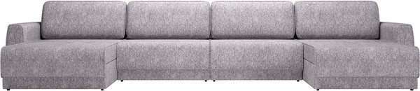 Изображение товара Диван П-образный Олмеко Женева 2S2O2P еврокнижка (микровелюр шейп сильвер)