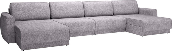 Изображение товара Диван П-образный Олмеко Женева 2S2O2P еврокнижка (микровелюр шейп сильвер)