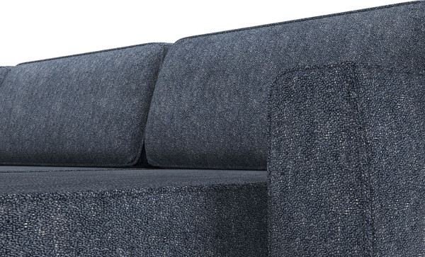 Изображение товара Диван П-образный Олмеко Женева 2S2O2P еврокнижка (микровелюр шейп сталь)
