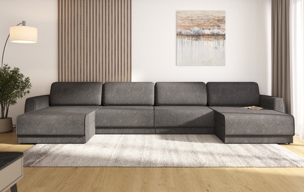 Изображение товара Диван П-образный Олмеко Женева 2S2O2P еврокнижка (микровелюр шейп стоун)