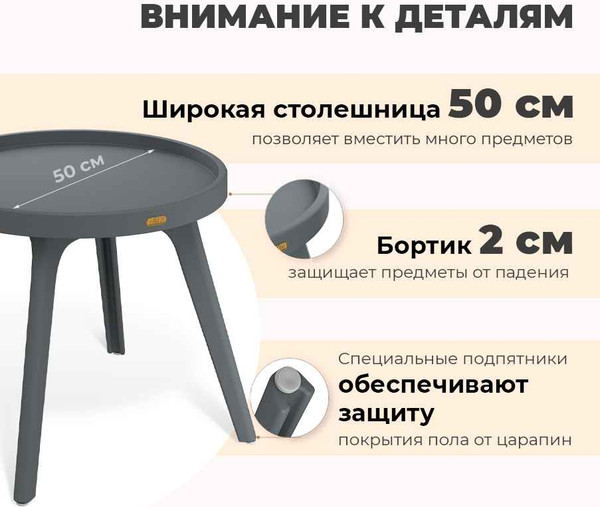 Изображение товара Журнальный столик Sheffilton SHT-CT97 (темно-серый)