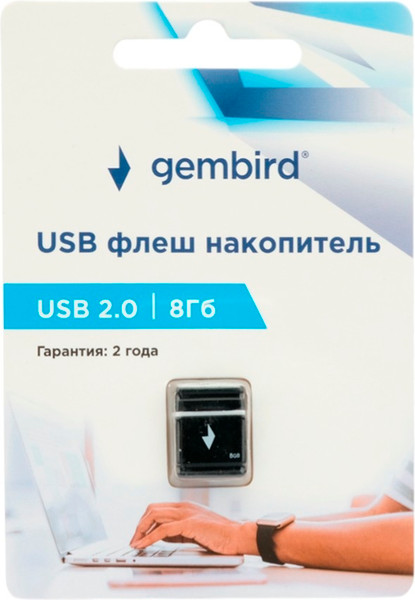 Изображение товара USB flash накопитель Gembird GFL-2.0-8mini (черный)