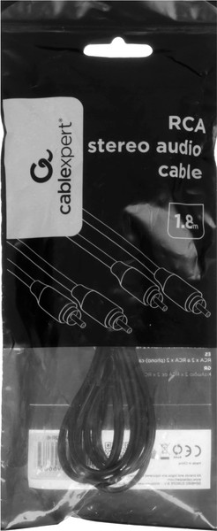 Изображение товара Кабель Cablexpert CCA-2R2R-1.8M-N (1.8м, черный)