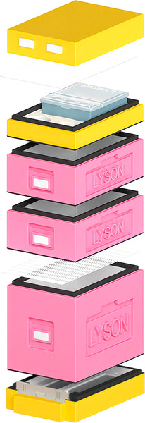 Изображение товара Улей Lyson Дадан На 6 Рамок / WDD58PY (розовый/желтый)