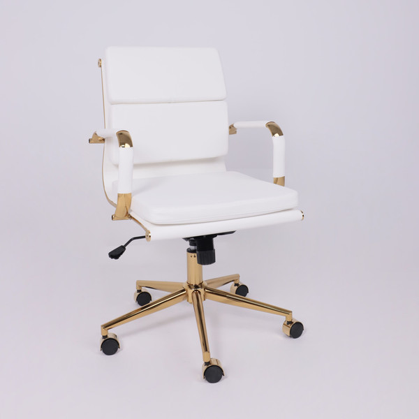 Изображение товара Кресло офисное AksHome Indigo LB (белый/золотой)