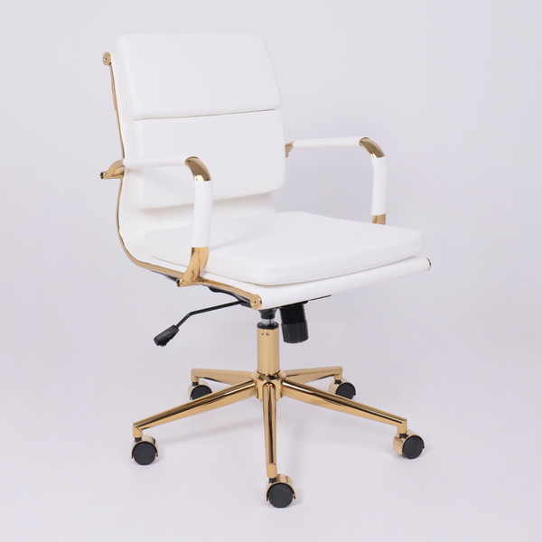 Изображение товара Кресло офисное AksHome Indigo LB (белый/золотой)