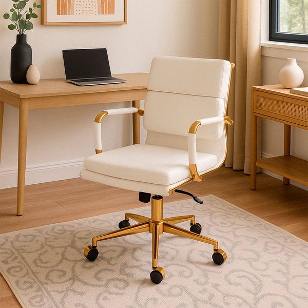 Изображение товара Кресло офисное AksHome Indigo LB (белый/золотой)