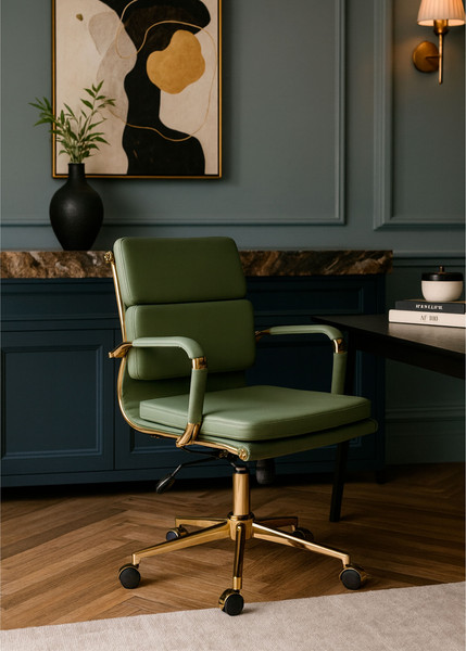 Изображение товара Кресло офисное AksHome Indigo LB (зеленый/золотой)