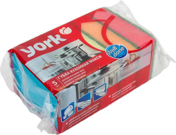 Изображение товара Набор губок для мытья посуды York Maxi / 030040 (5шт)