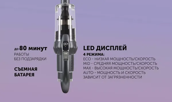 Изображение товара Вертикальный пылесос Polaris IQ Home PVCS 4070  (графит/серый)