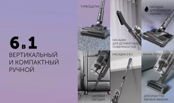 Изображение товара Вертикальный пылесос Polaris IQ Home PVCS 4070  (графит/серый)