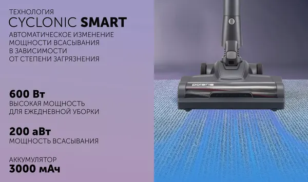 Изображение товара Вертикальный пылесос Polaris IQ Home PVCS 4070  (графит/серый)