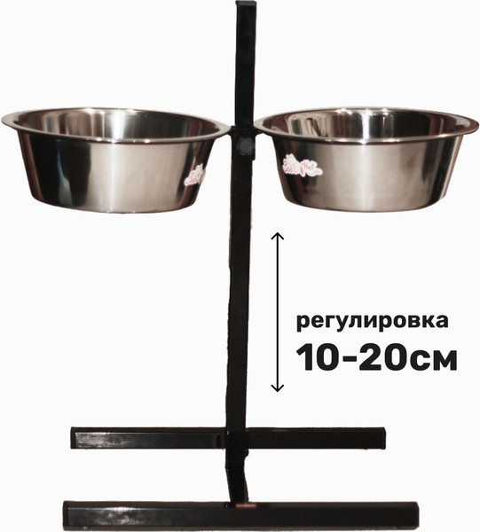 Изображение товара Подставка для мисок ZOONIK 08822 (черный, с мисками)