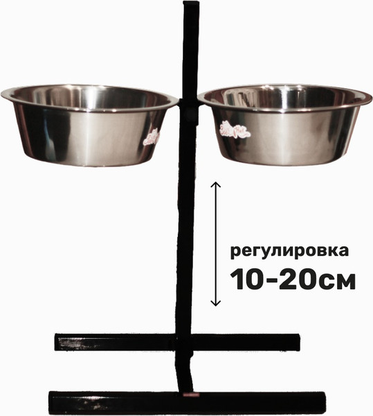 Изображение товара Подставка для мисок ZOONIK 08822-2 (металлик, с мисками)