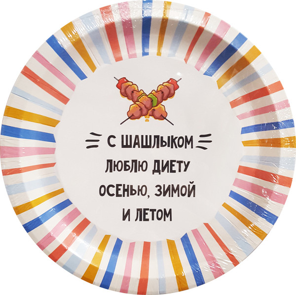 Изображение товара Набор одноразовых тарелок Лекс Отдых 23см (6шт)