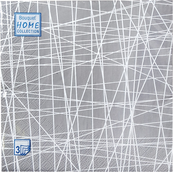 Изображение товара Бумажные салфетки Лекс Серая сетка 33x33 3-х слойные (20шт)